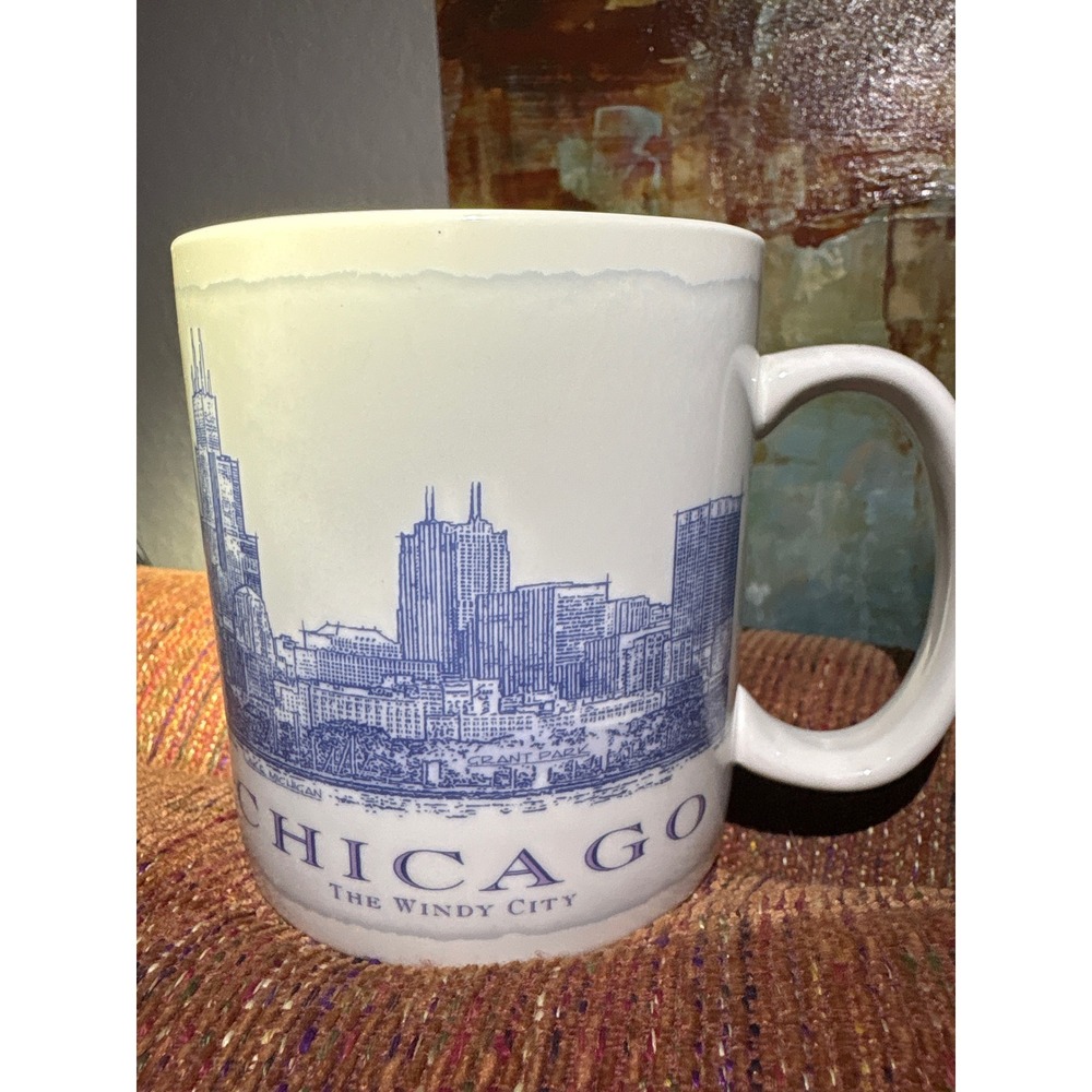 Starbucks Chicago The Windy City Mug Blue Skyline Metropolitan Profile Ceramic